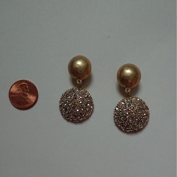 Vintage - black & gold tone clip-on earrings - Picture 2 of 3